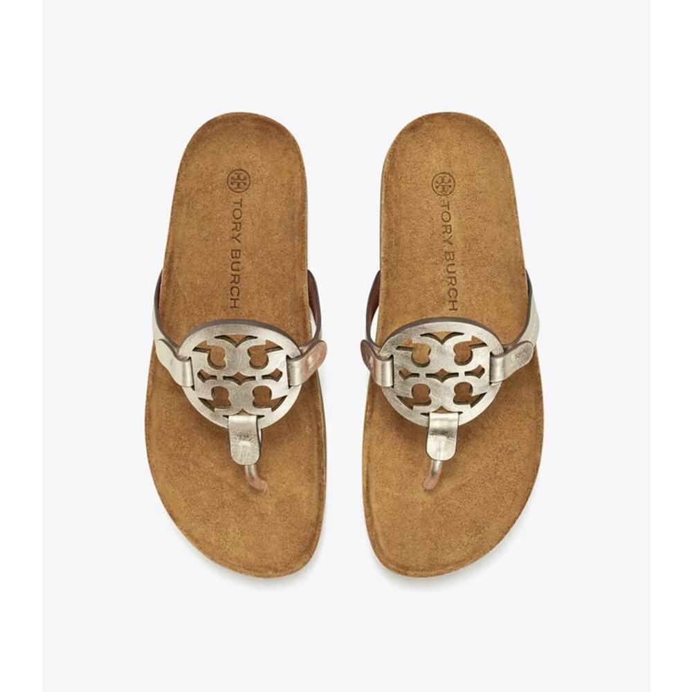 Tory Burch Miller Cloud Sandal New w/out Tags Size 8 Silver